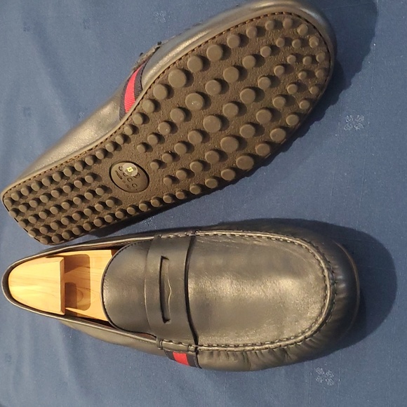 Gucci loafers dark blue soft leather - Picture 2 of 4